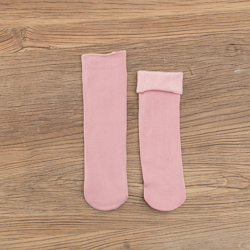 1Pair Winter Women Thick Socks Solid Pure Elasticity