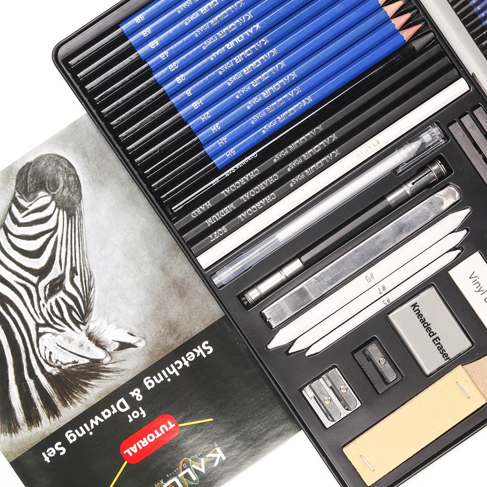 CowLost | product_id-kalour-22-25-36-39-piece-sketch-pencil-set-for-shading-portrait-drawing-smooth-graphite-pencils-for-students-professionals |15