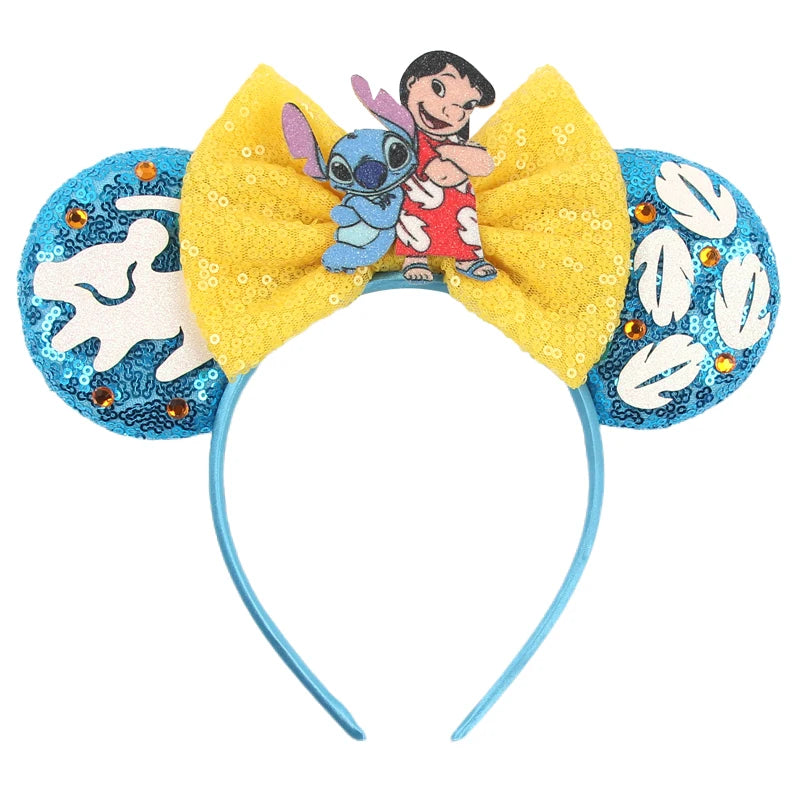 CowLost | cartoon-lilo-stitch-head-band-girls-sequins-bow-hairband |25