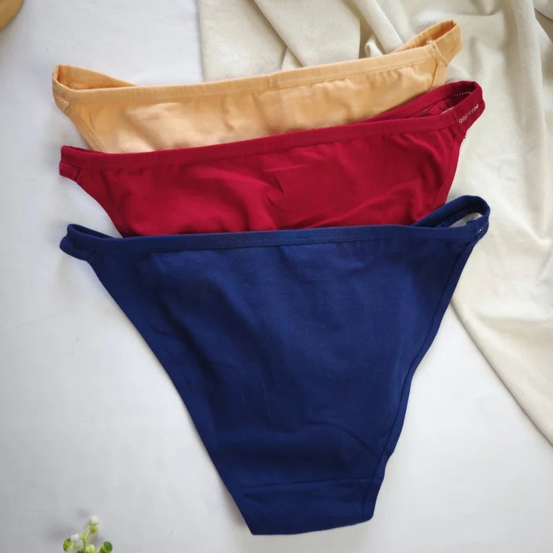 CowLost | product_id-3pcs-womens-cotton-low-rise-brazilian-briefs-with-mesh-sides-m-xl |3