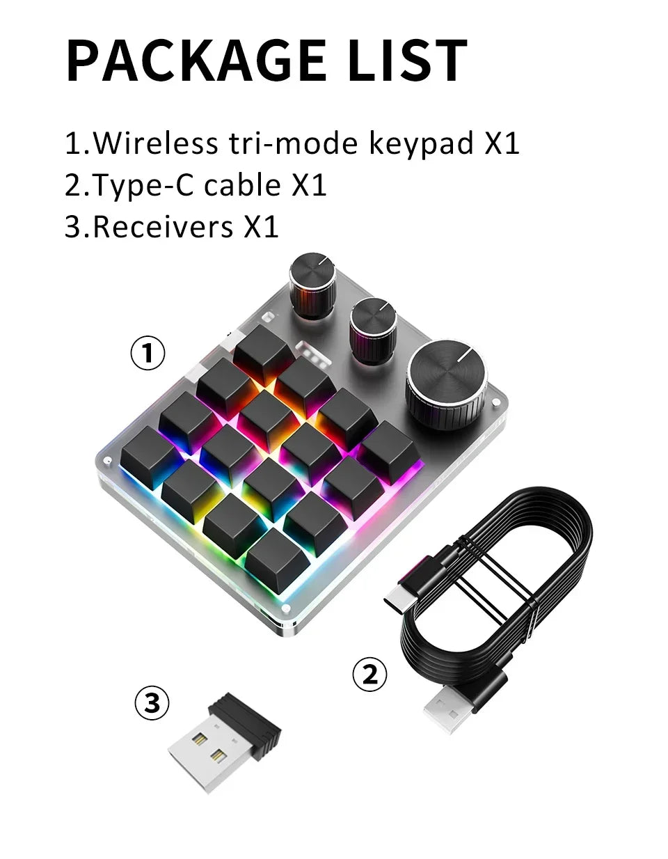 CowLost | product_id-16-key-3-knob-mechanical-gaming-keyboard-mini-keypad-usb-bluetooth-wireless-hot-swap |17