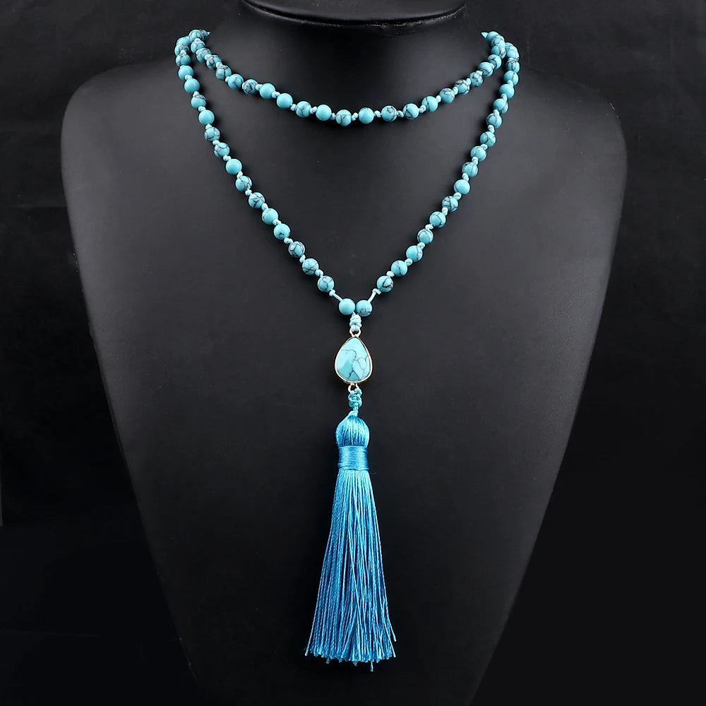 CowLost | handbags-natural-blue-pine-stone-108-beaded-mala-necklace |1