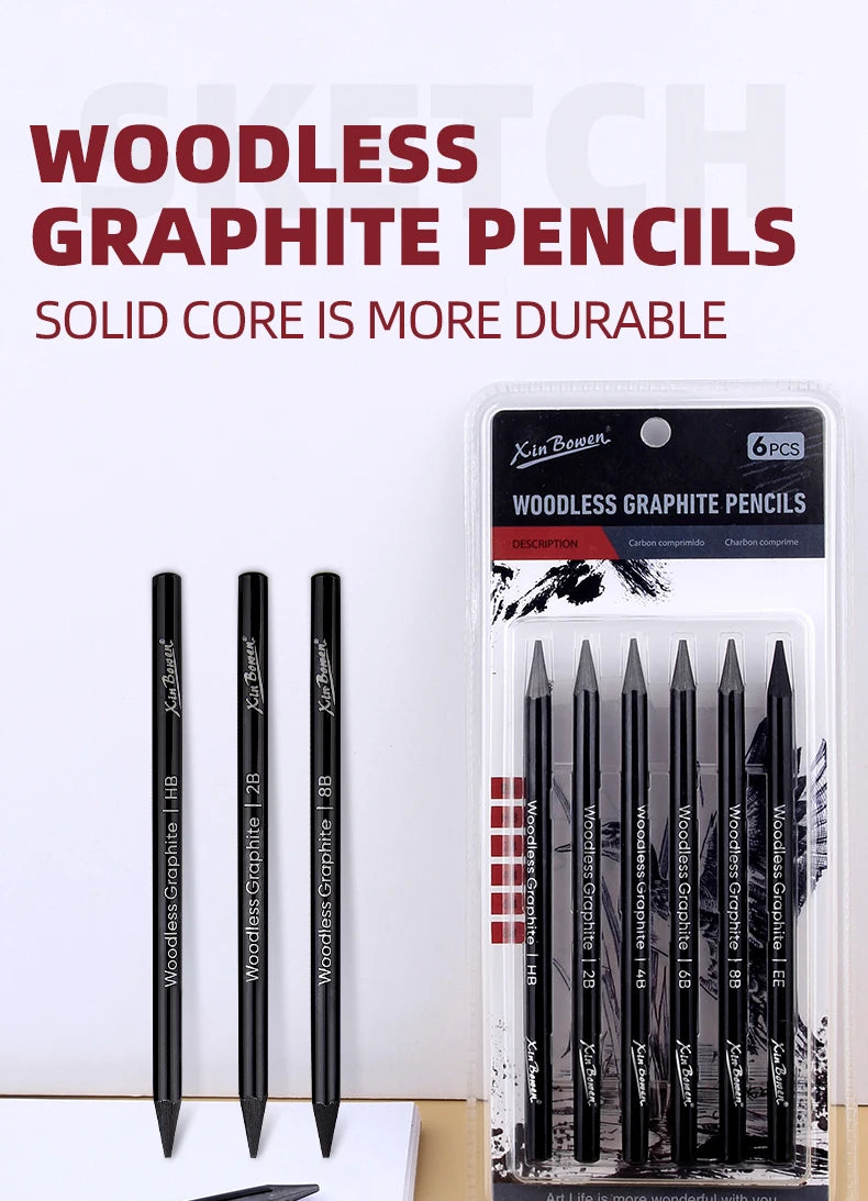 CowLost | wood-free-graphite-sketching-carbon-pencil-set |7
