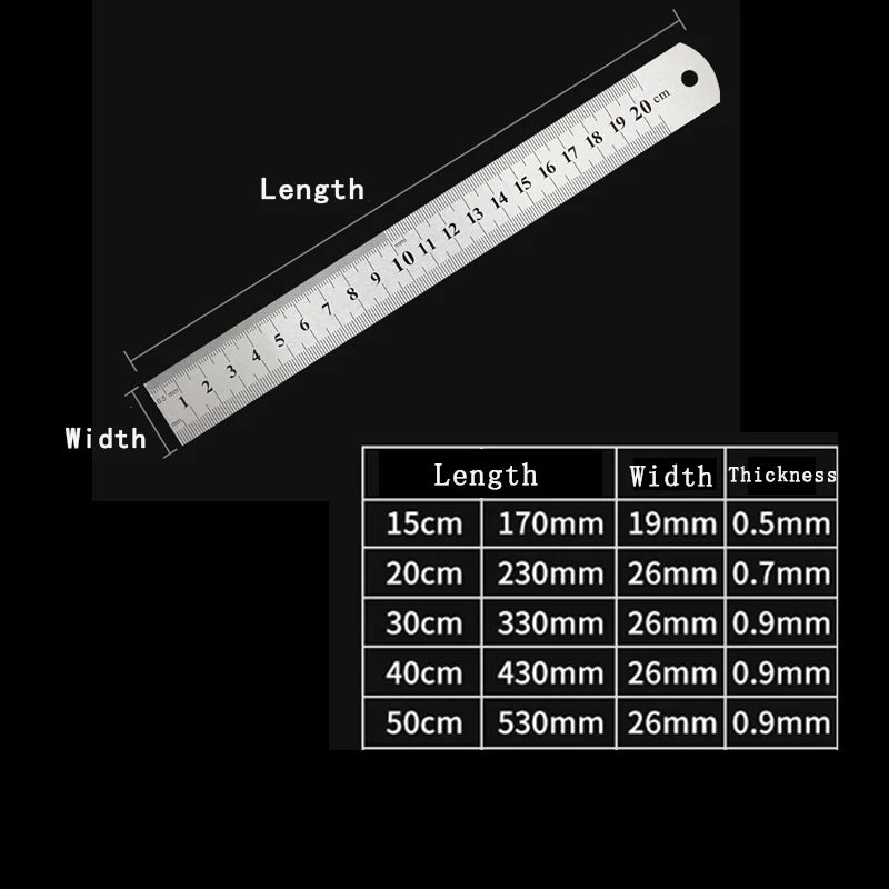 CowLost | product_id-stainless-steel-metal-ruler-300mm-measuring-tool-for-school-office |2