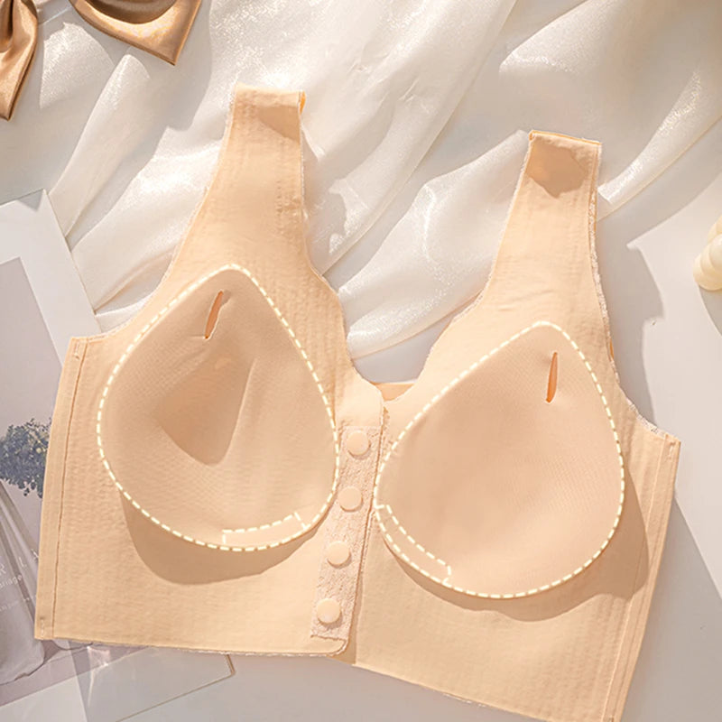 CowLost | product_id-plus-size-seamless-nursing-bra-with-front-buckle-thin-mold-cups-anti-sagging-support |2
