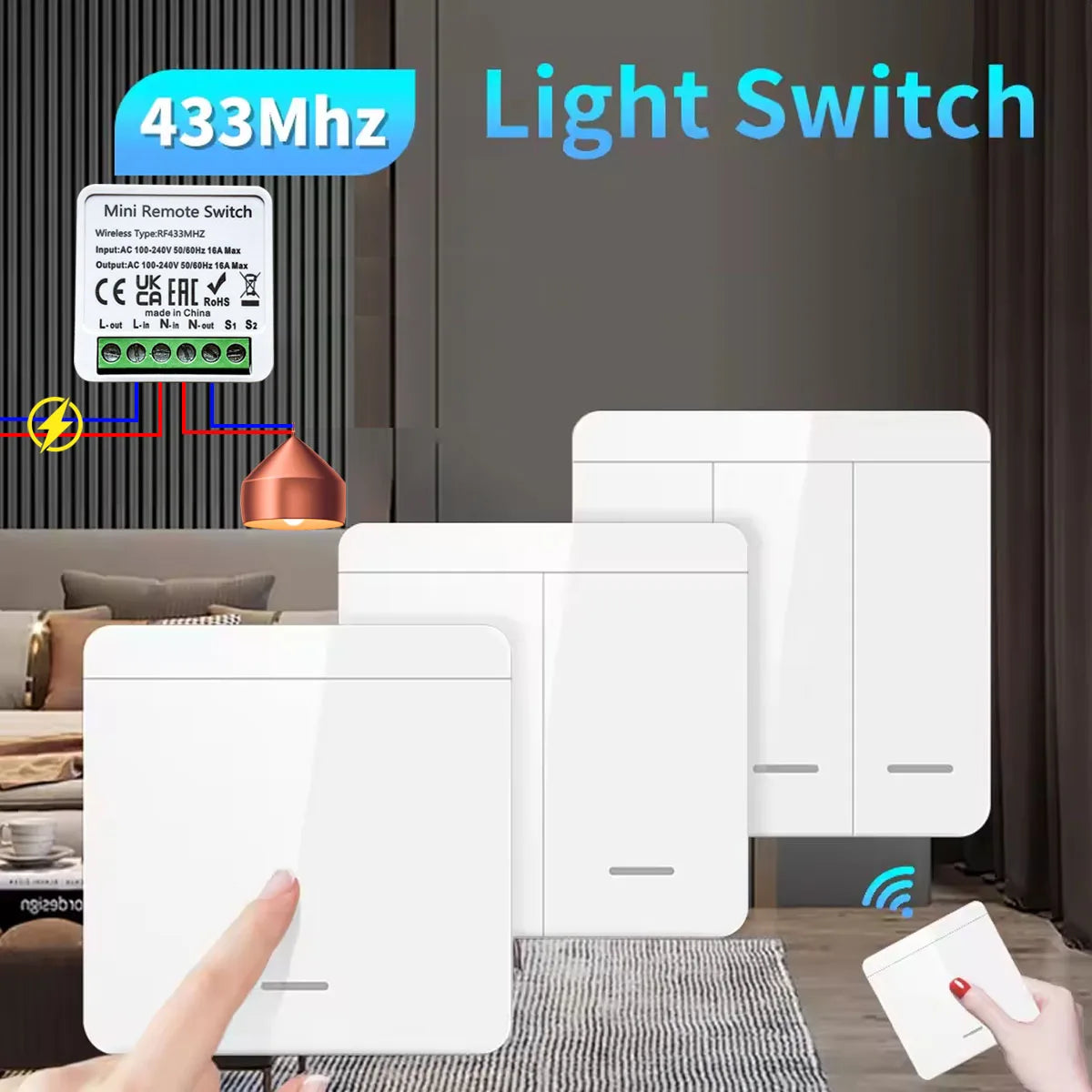 CowLost | wireless-transmitters-product_id-rf-433-mhz-mini-wireless-smart-switch-1-2-3-gang-wall-remote-control-relay-receiver |1