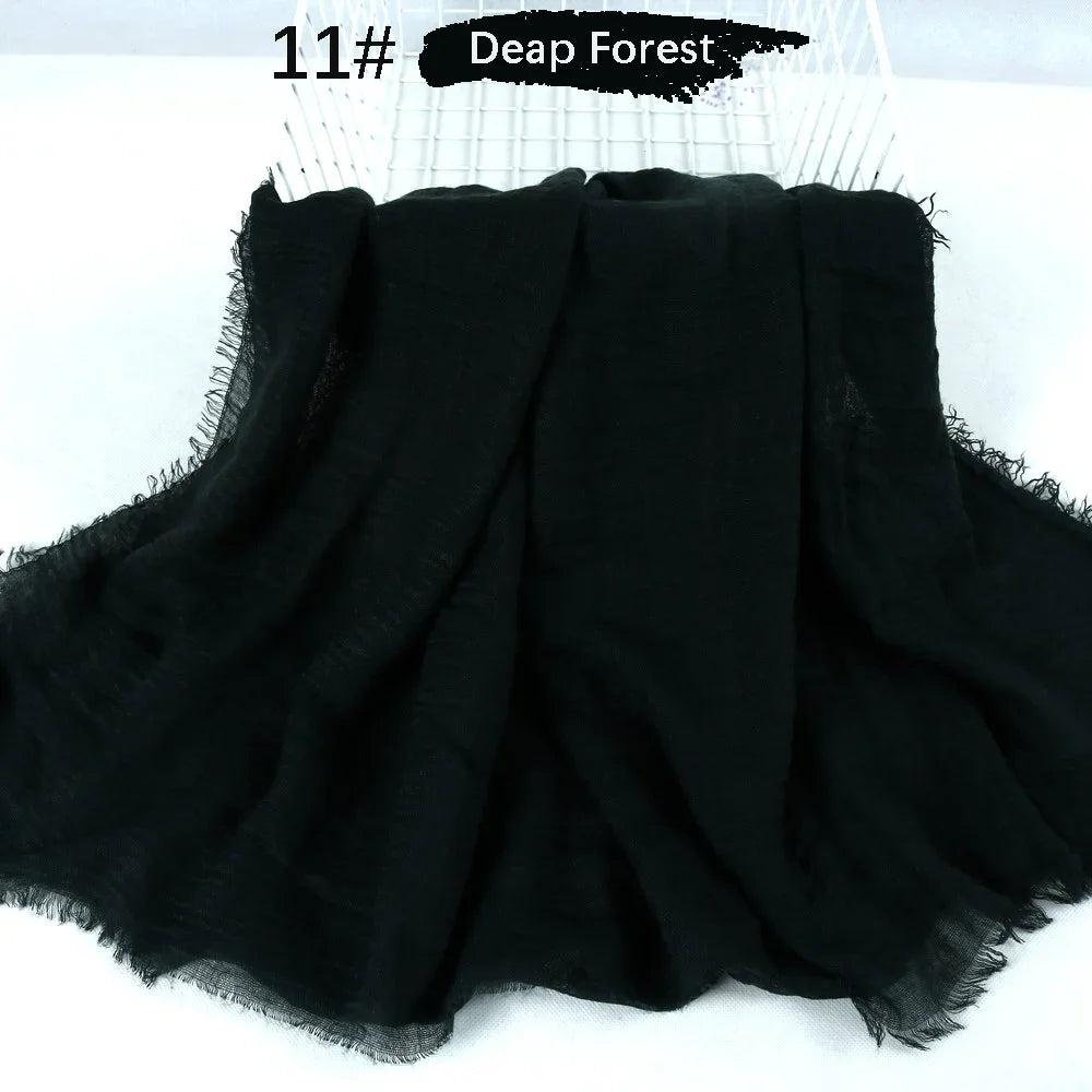 180X90CM Muslim Women Crinkle Hijab Soft Cotton Scarf