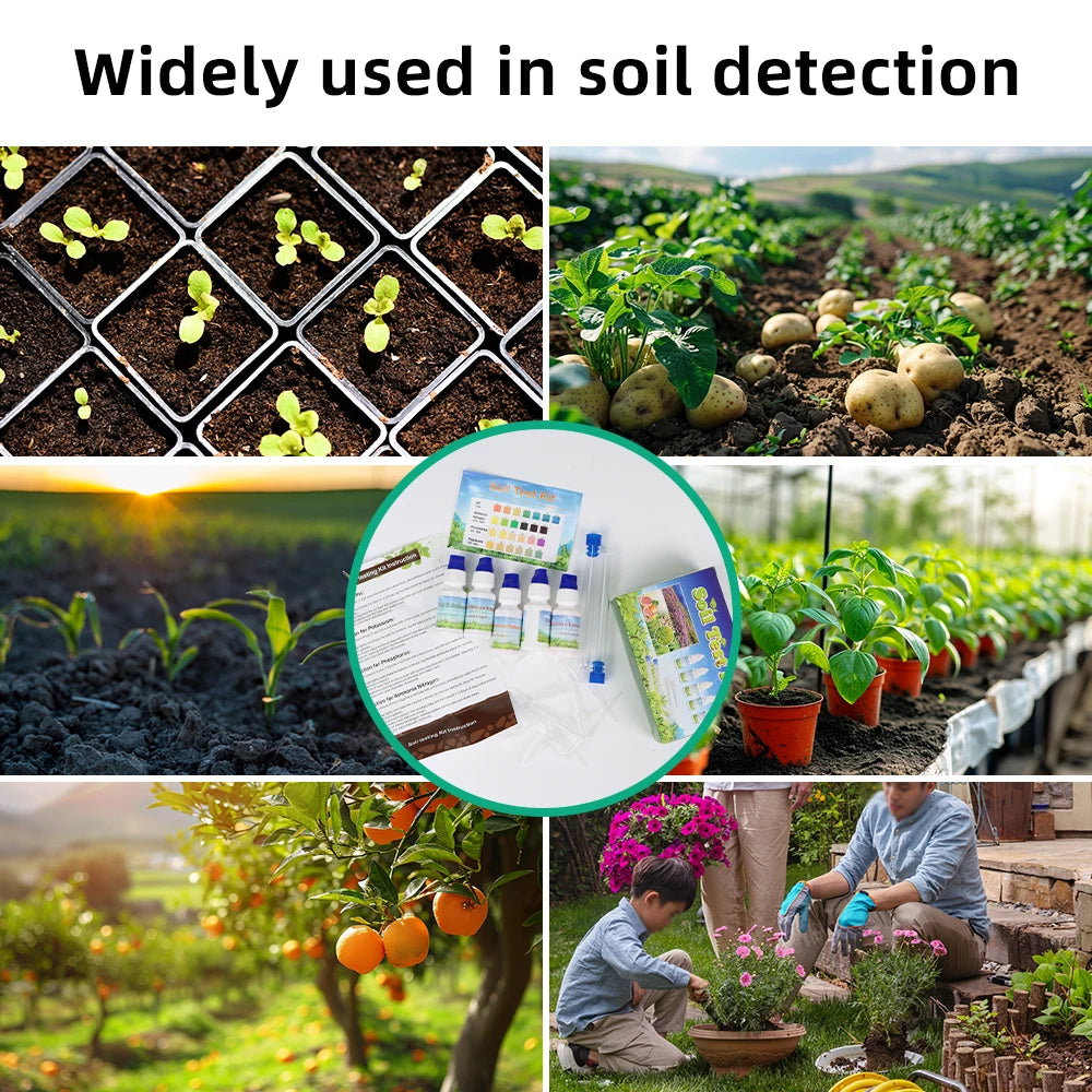 4-in-1 Soil Test Kit PH Nitrogen Phosphorus Potassium Reagent Set for Agriculture Gardening