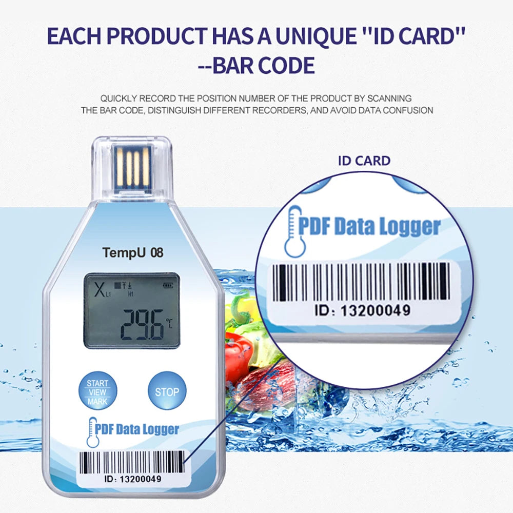 TempU08B USB Temperature & Humidity Data Logger 32000 Sets for Warehouse Storage