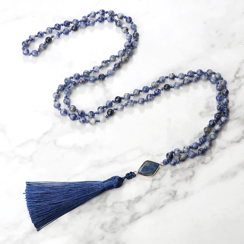 CowLost | handbags-white-dot-blue-vein-sodalite-108-beaded-mala-necklace-natural-stone |19