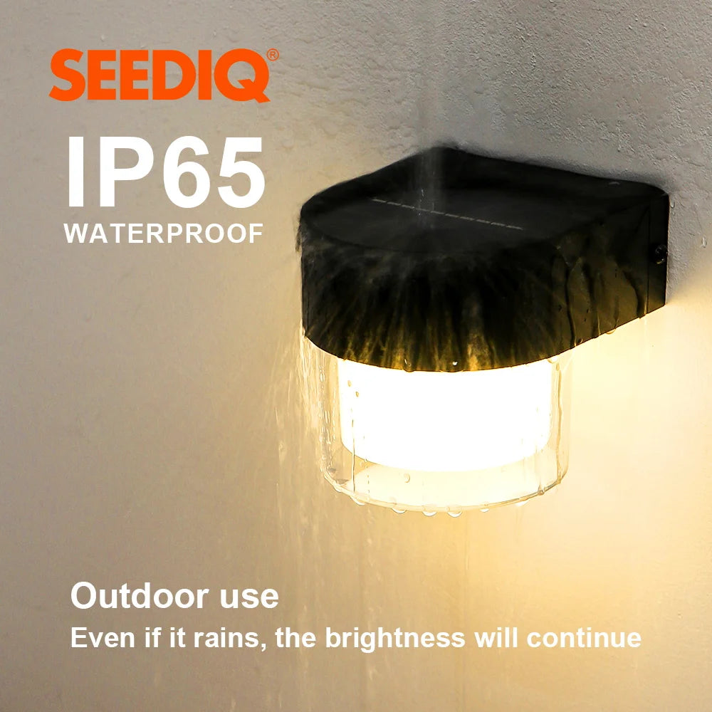 CowLost | seediq-solar-outdoor-wall-light-ip65-waterproof-led-facade-wall-lamp-4w-wireless-street-porch-garden-lighting |4
