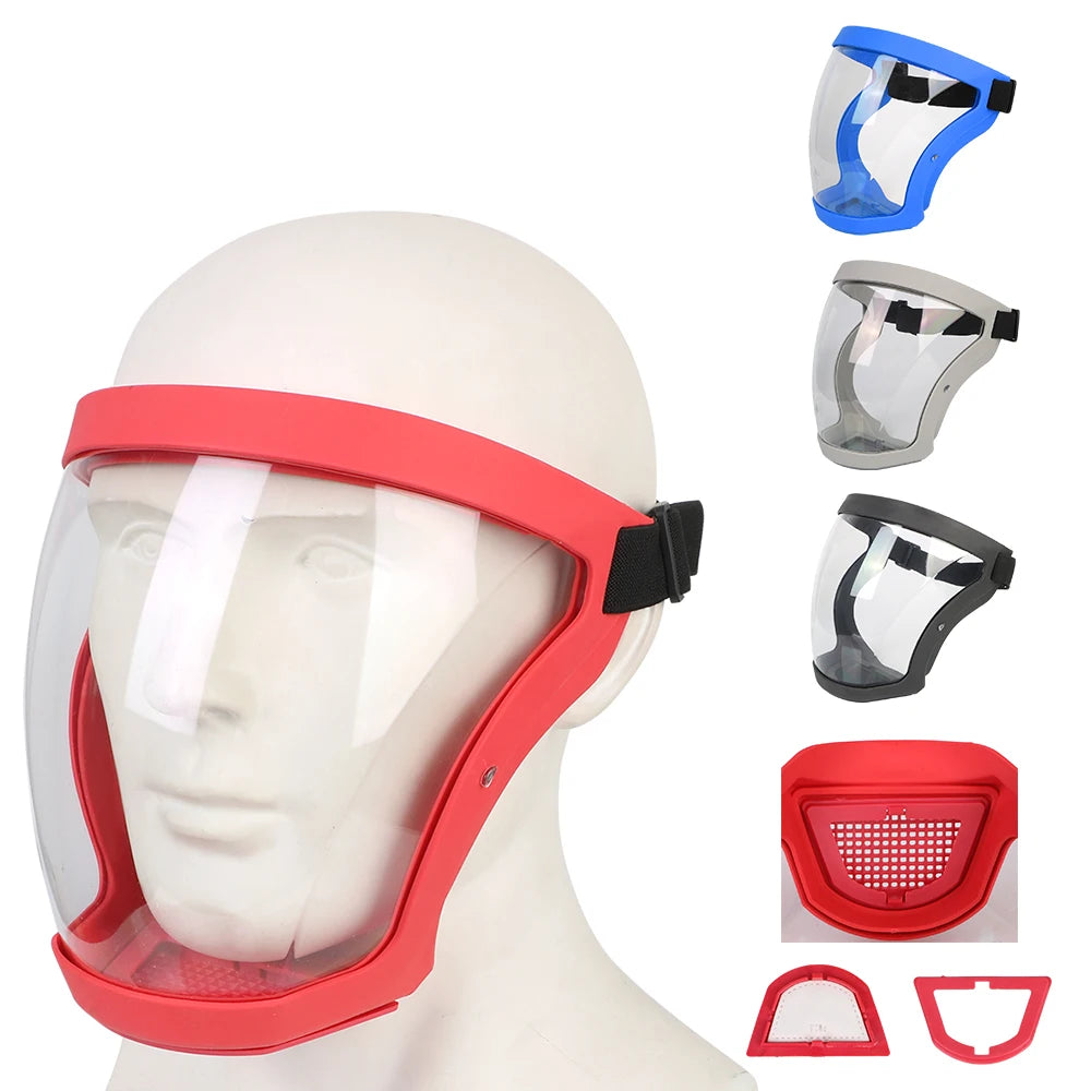 CowLost | kitchen-tool-full-face-shield-oil-splash-proof-mask-motorcycle-bicycle-cycling-dusting-mask-protection-face-cover-with-filters |1