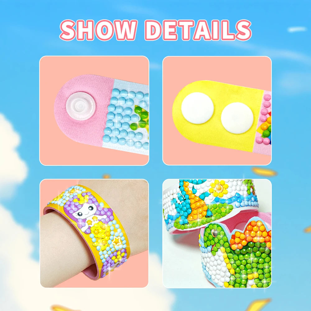 CowLost | product_id-diy-childrens-diamond-drawing-bracelet-kit-with-eva-wristband-gift |6