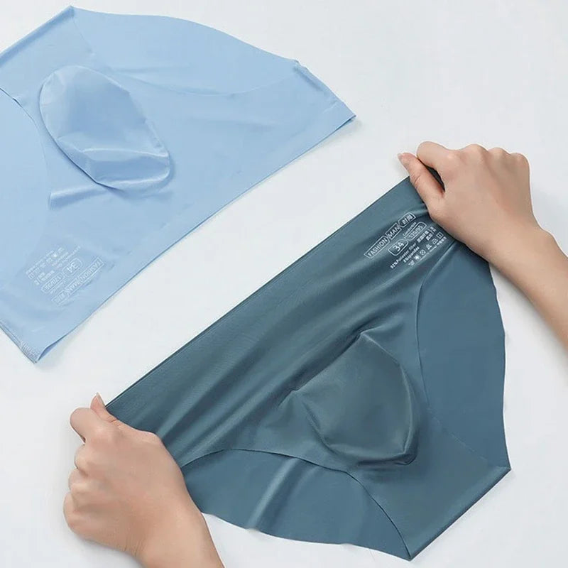 CowLost | mens-ice-silk-seamless-briefs-summer-ultra-thin-panty-transparent-sexy |4