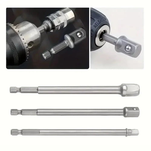 CowLost | 6pcs-set-1-23-81-4-hexagonal-handle-shank-adapter-sleeve-connection-conversion-rod-square-head-socket-extension-rod |2