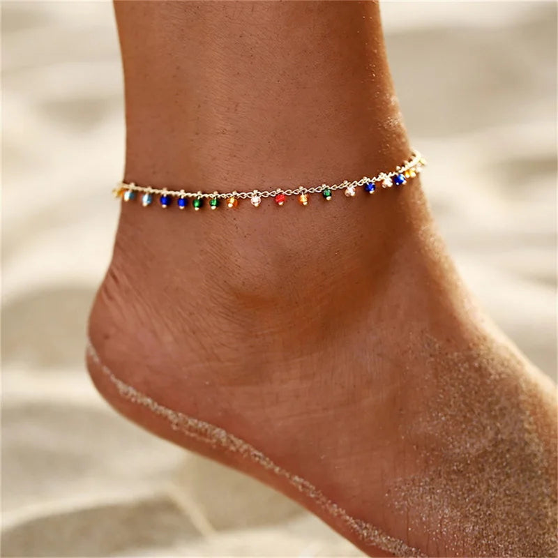 CowLost | bohemian-colorful-turkish-eyes-anklets-for-women-butterfly-flower-zircon-shell-cat-ankle-bracelet-summer-beach-foot-leg-jewelry-1 |4