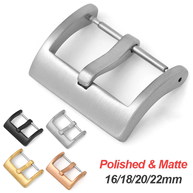 CowLost | product_id-16-22mm-stainless-steel-watch-band-buckle-square-button-clasp-silver-black-matte-polished |1