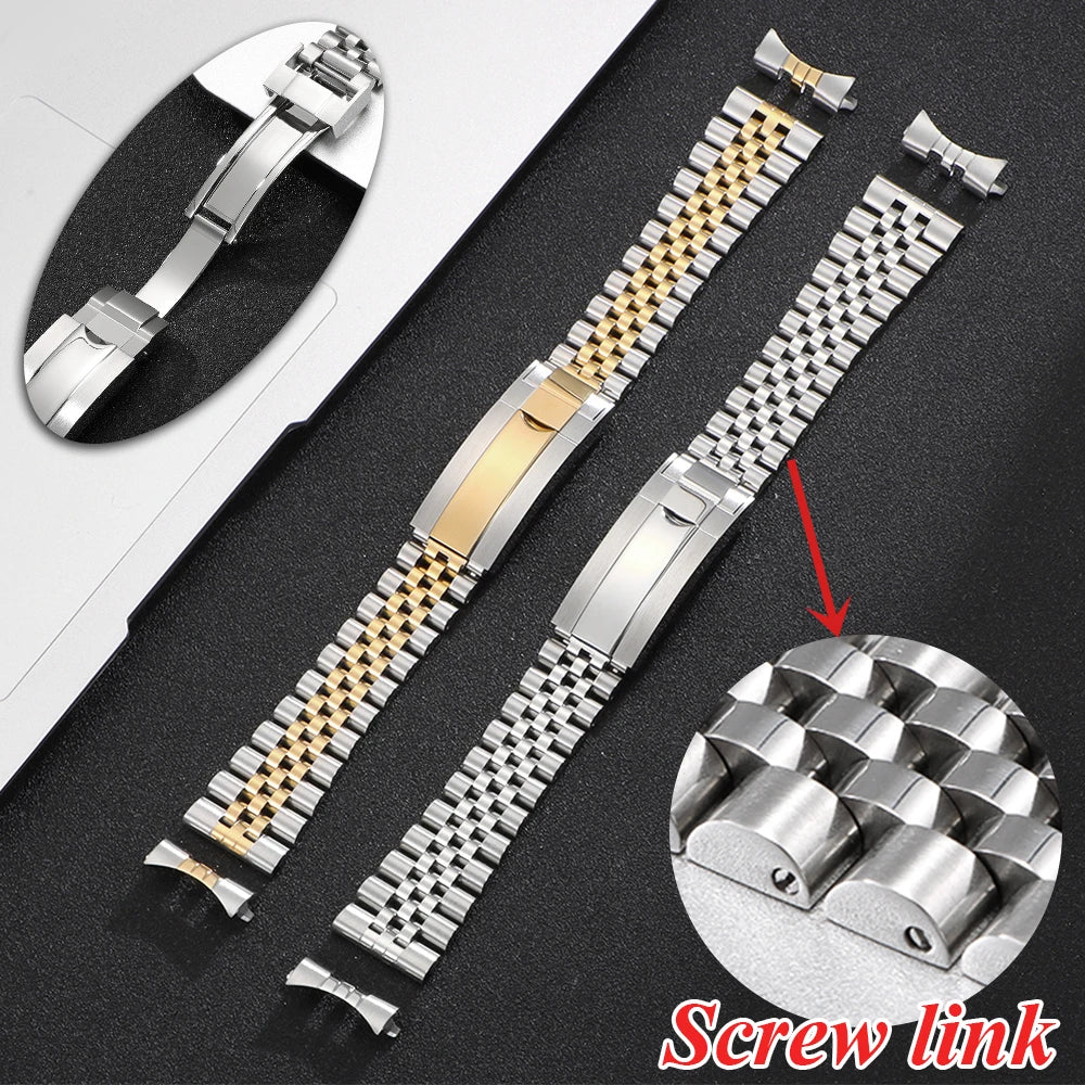 CowLost | product_id-20mm-22mm-stainless-steel-curved-end-jubilee-watch-strap-for-rolex-daytona-submariner |1