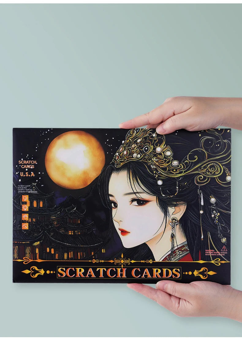 CowLost | product_id-4-pcs-a4-diy-scratch-painting-set-urban-landscapes-character-illustrations |15