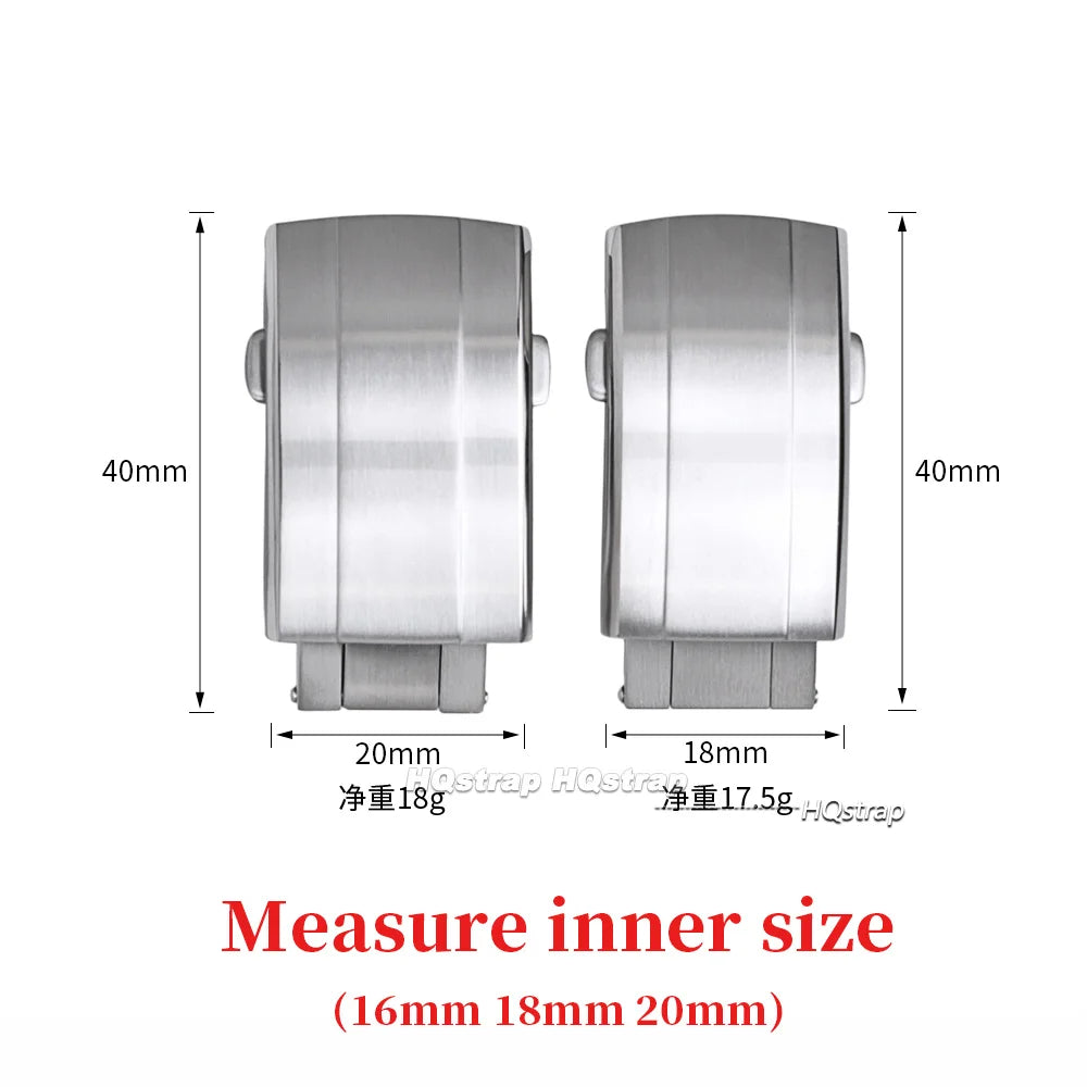 CowLost | 16mm-18mm-20mm-watch-buckle-solid-stainless-steel-brushed-folding-safety-buckle-double-push-watch-clasp-universal-premium-clasps |8