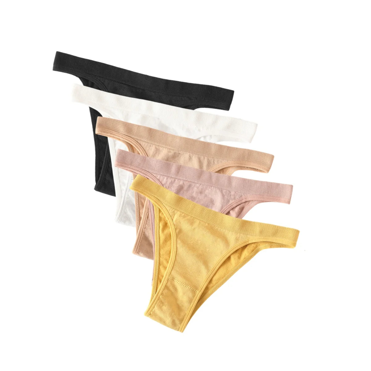 CowLost | product_id-5pcs-women-seamless-brazilian-high-leg-solid-color-panties |29