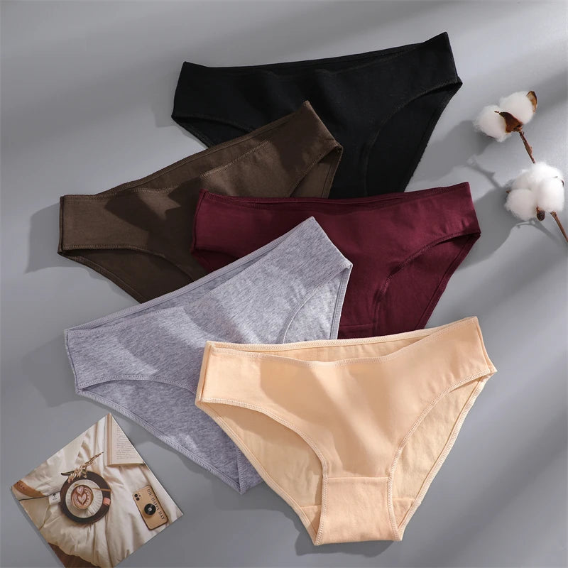 CowLost | activewear-pants-4pcs-womens-low-waist-cotton-seamless-stretchy-panties-set |7