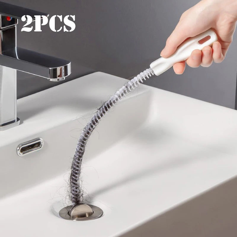 1/2pcs Long Clean Brush Sink Pipe Dredging Brush Clog Hole Remover