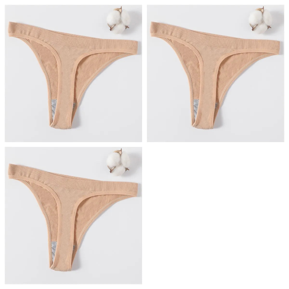CowLost | product_id-3pcs-womens-brazilian-low-rise-ribbed-stretch-g-string-panties-m-xl-soft-comfort |52