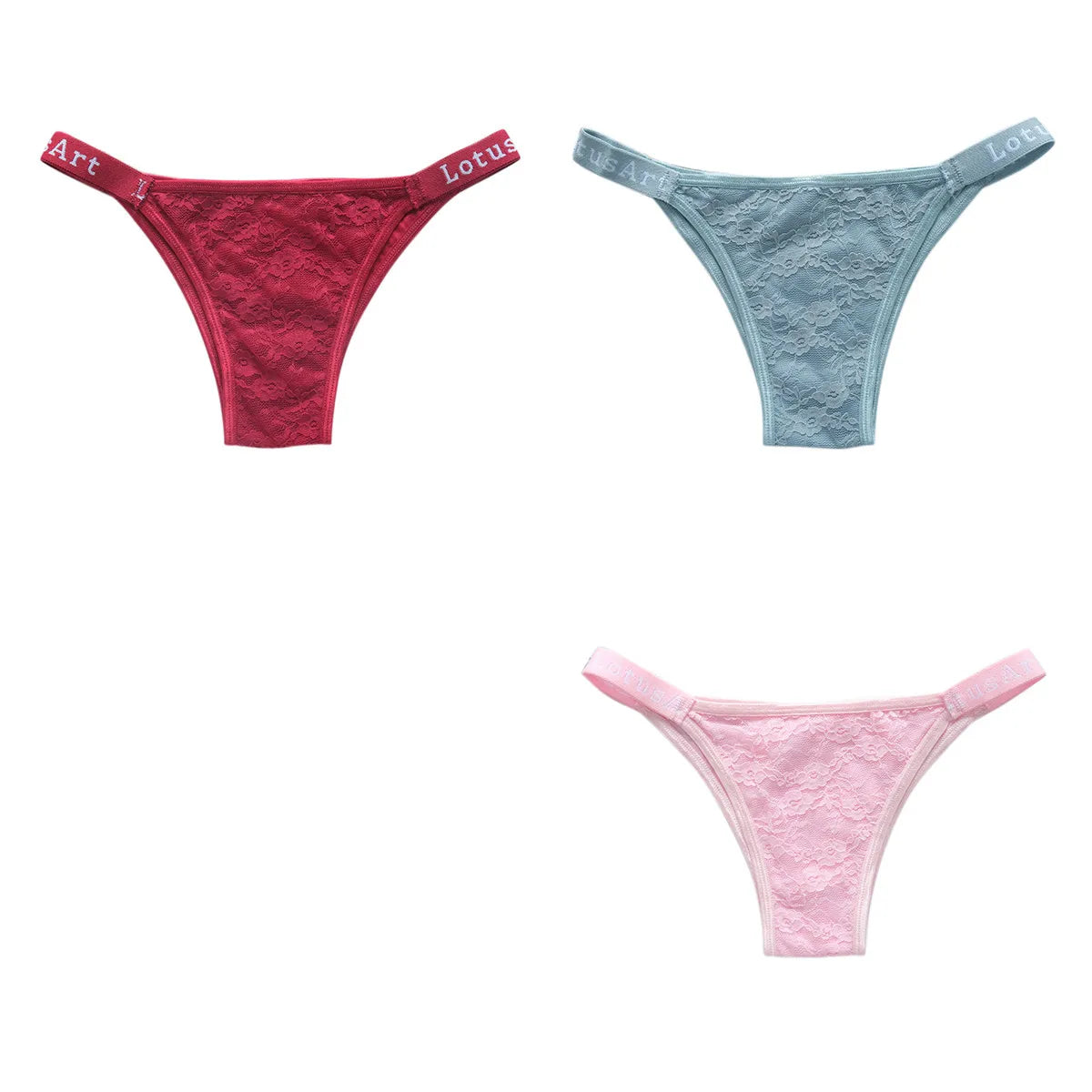 CowLost | product_id-3pcs-women-s-low-waist-lace-brazilian-briefs-set |21