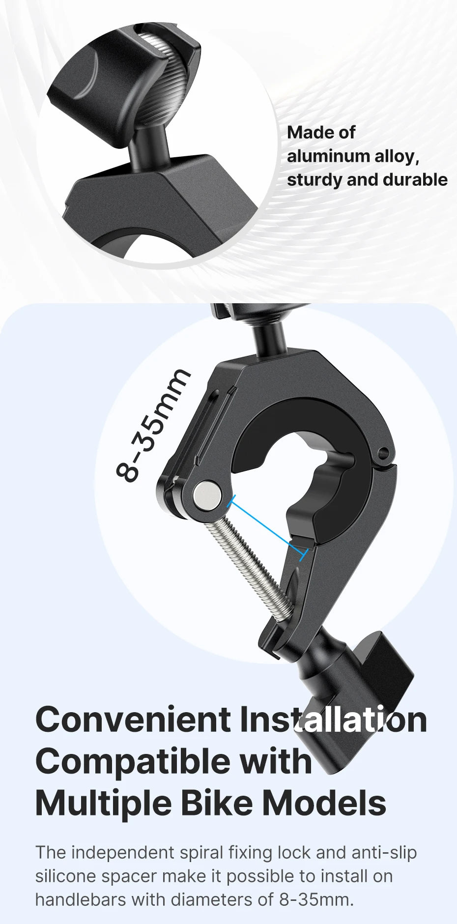 CowLost | ulanzi-cm025-action-camera-mount-for-go-pro-11-10-9-8-7-6-insta360-bicycle-motorcycle-handlebar-mount |10