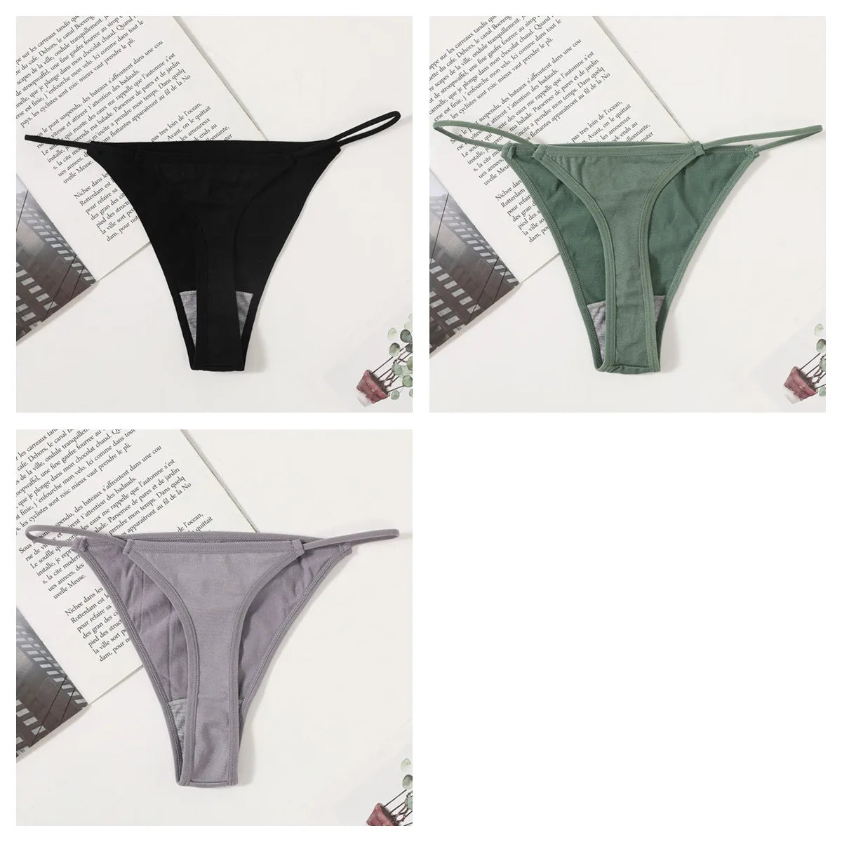 CowLost | product_id-3pcs-women-low-rise-seamless-g-string-thong-panty-set |24