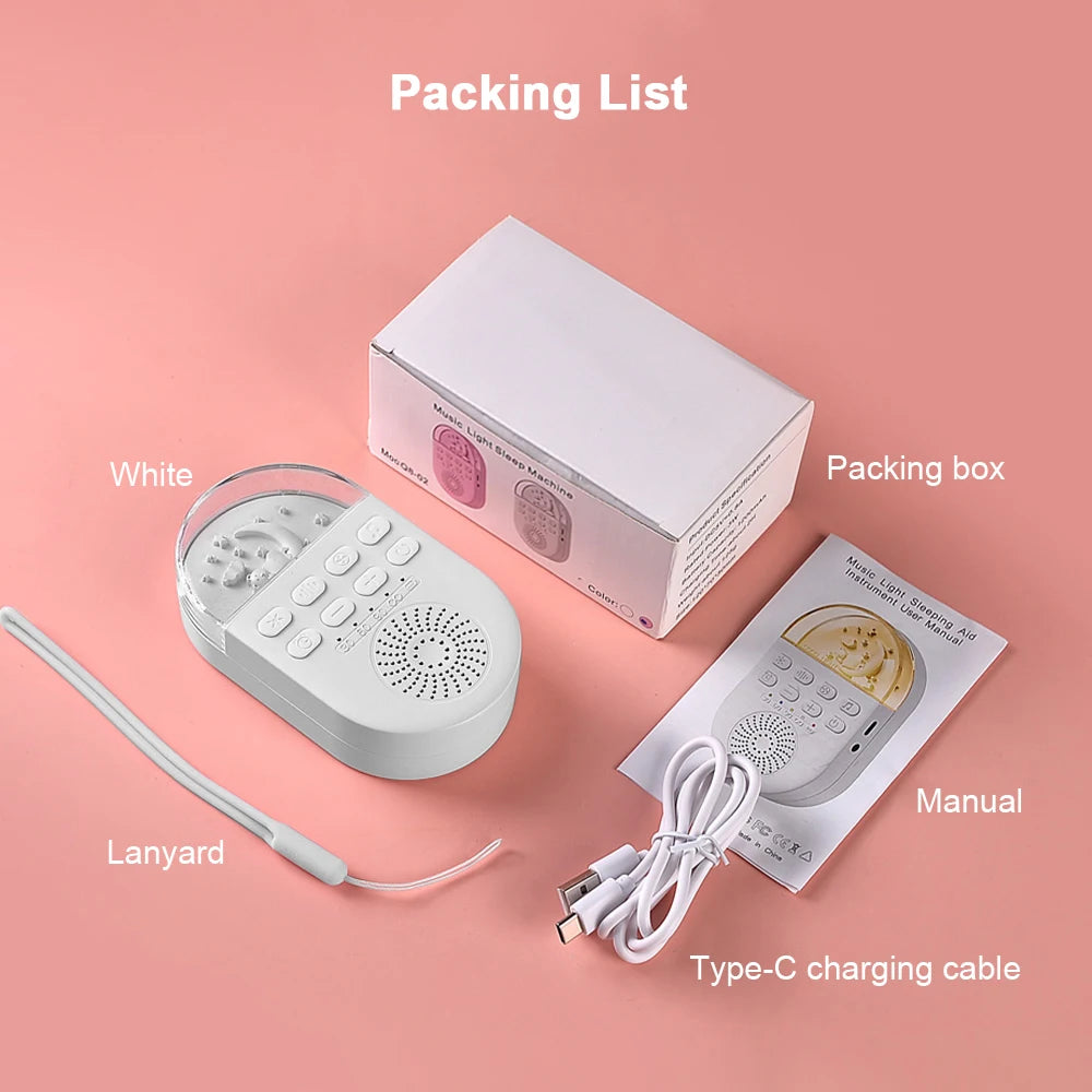 CowLost | portable-white-noise-baby-sleep-machine-24-soothing-sounds-soft-breath-light-30-60-90-timing-for-baby-adult-office-travel |6