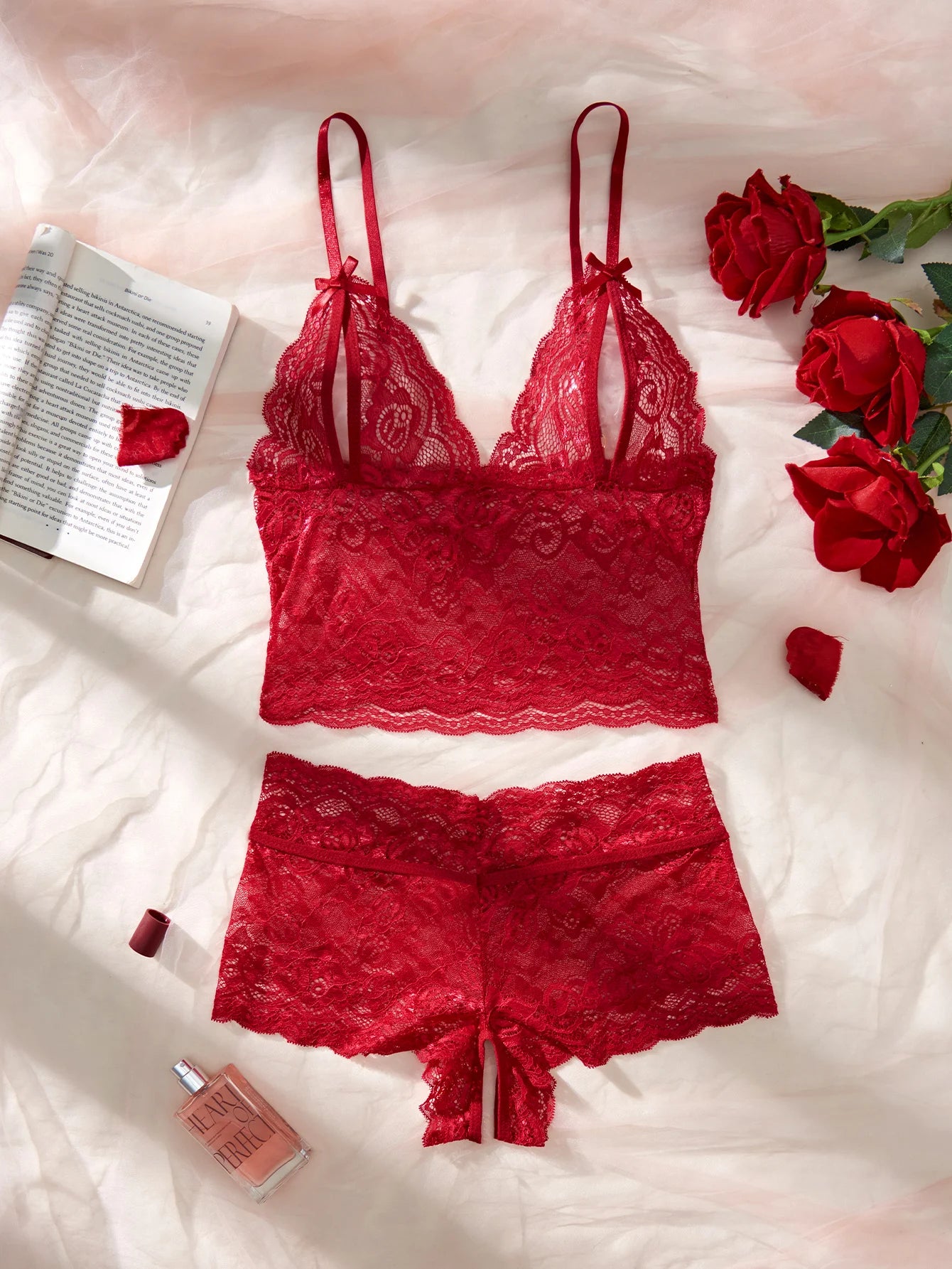 CowLost | women-floral-sexy-lingerie-set-perspective-bra-and-crotchless-panties-sets |2
