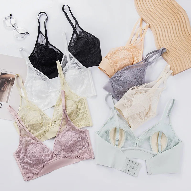 CowLost | product_id-wireless-push-up-lace-padded-bra-for-women-solid-color |6