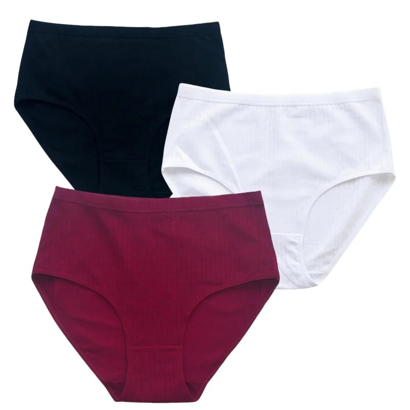 CowLost | product_id-3pcs-women-high-waist-cotton-briefs-tummy-control-breathable-underwear-m-xxl |17
