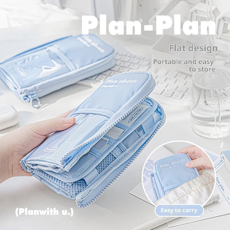 CowLost | product_id-planwith-multi-purpose-standing-pencil-bag-with-detachable-3-layer-desktop-organizer-for-school-work |2