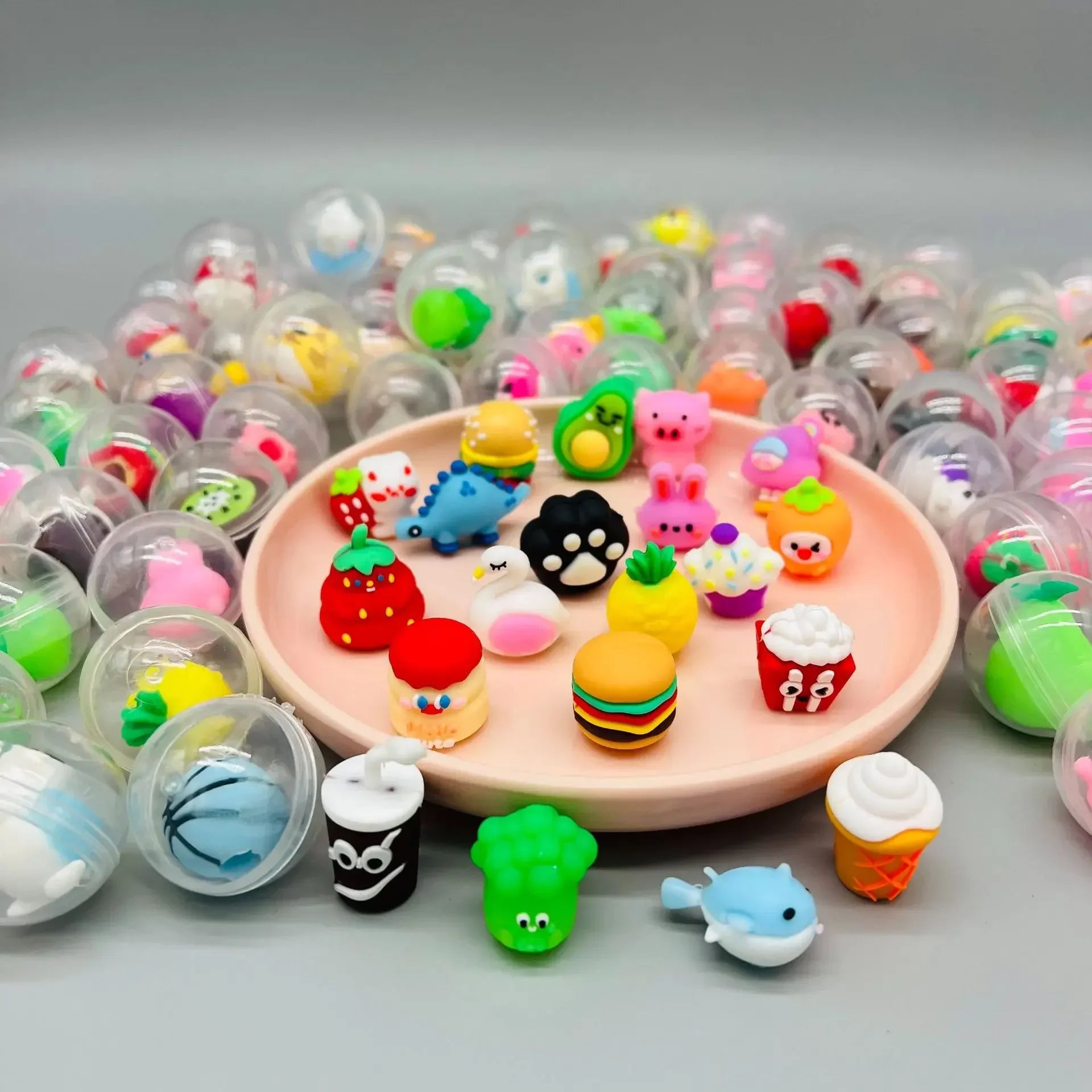 32mm Transparent Twisted Egg for Mini Claw Machine Toy Accessories Cute Plush Dolls Gift