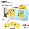 Talking Flashcards Learning Machine with Audio for Toddlers - English, Spanish, Italian, Arabic Educational Toy Gift