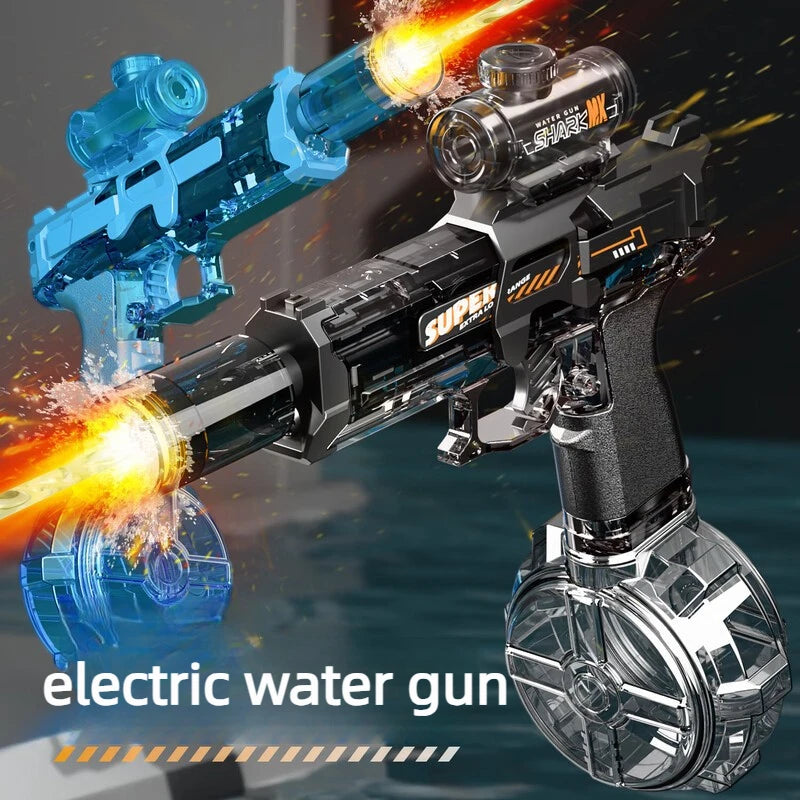 Electric Automatic Water Gun with Continuous Firing and Lights for Outdoor Use