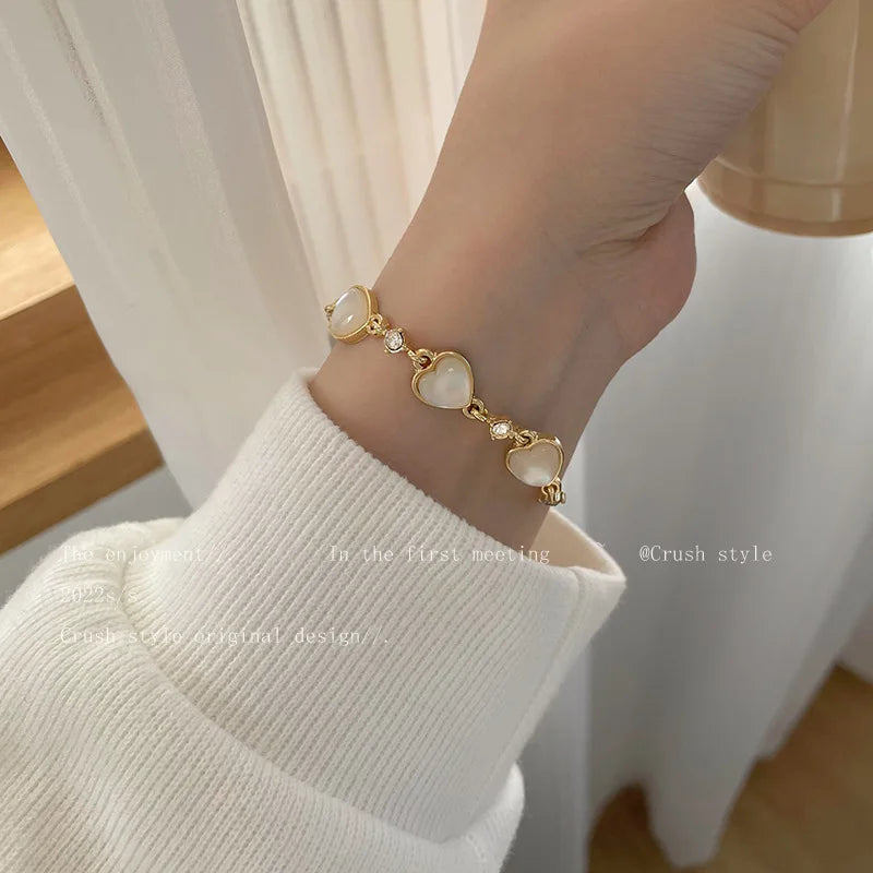 2025 Women’s Shiny Pink Zircon Butterfly Cherry Blossom Chain Bracelet Y2K Gift