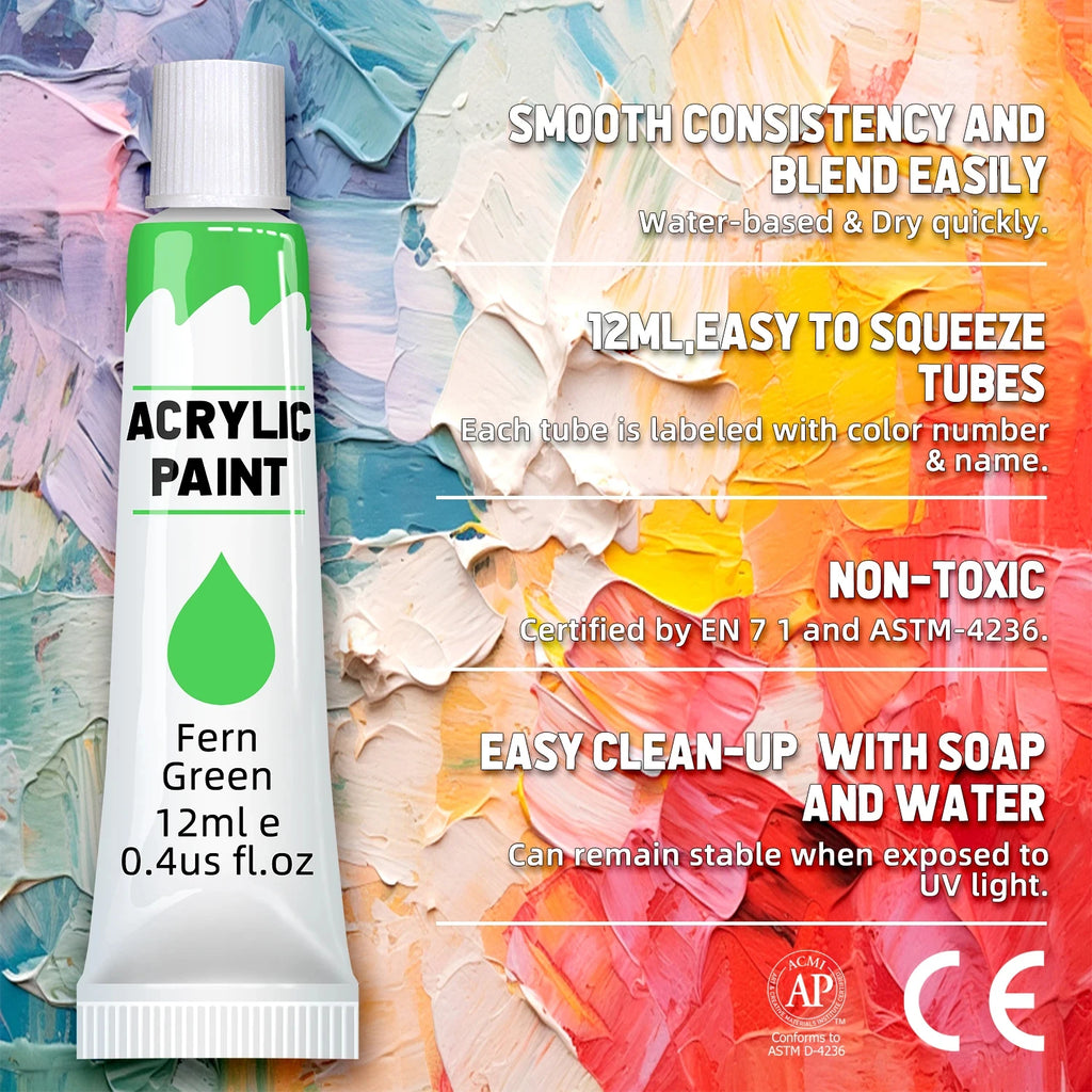 CowLost | painting-canvas-product_id-acrylic-paint-set-12-24-colors-12ml-non-toxic-for-canvas-wood-fabric-glass-rock |2