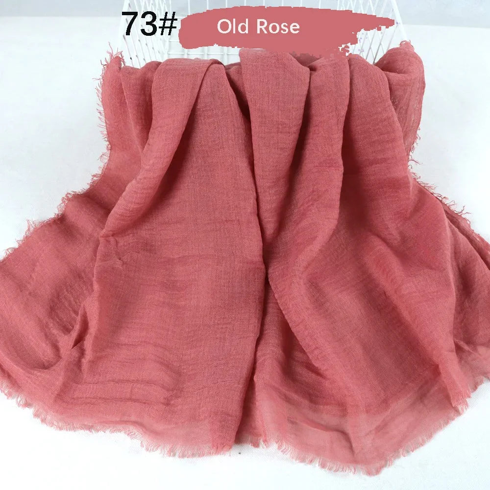 180X90CM Muslim Women Crinkle Hijab Soft Cotton Scarf