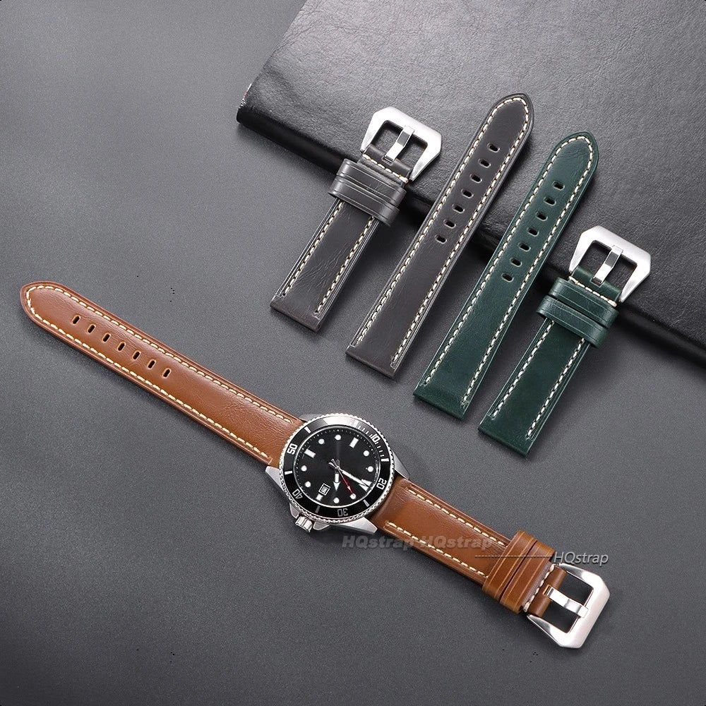 CowLost | product_id-handmade-crazy-horse-leather-watch-strap-20-26mm-for-panerai-vintage-black-blue-brown |3