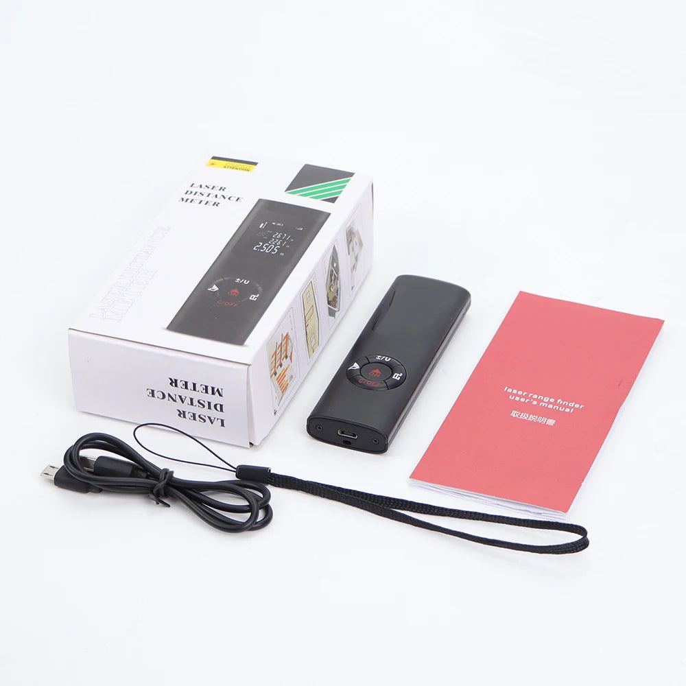 40M Rechargeable Handheld Infrared Laser Distance Meter Rangefinder for Decoration