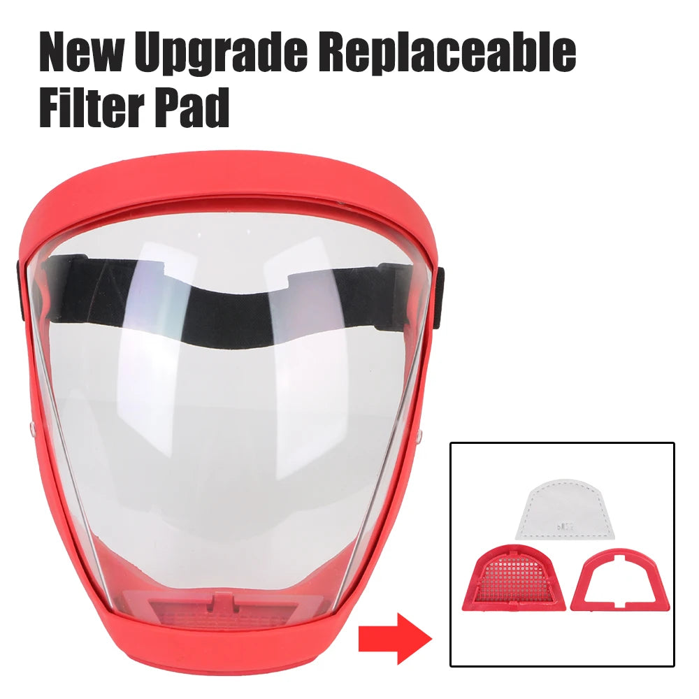 CowLost | kitchen-tool-full-face-shield-oil-splash-proof-mask-motorcycle-bicycle-cycling-dusting-mask-protection-face-cover-with-filters |8