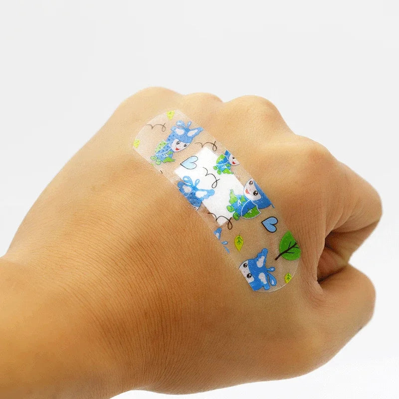 100pcs/lot Cute Cartoon Patterned Waterproof Adhesive Bandages Plaster Curved Band