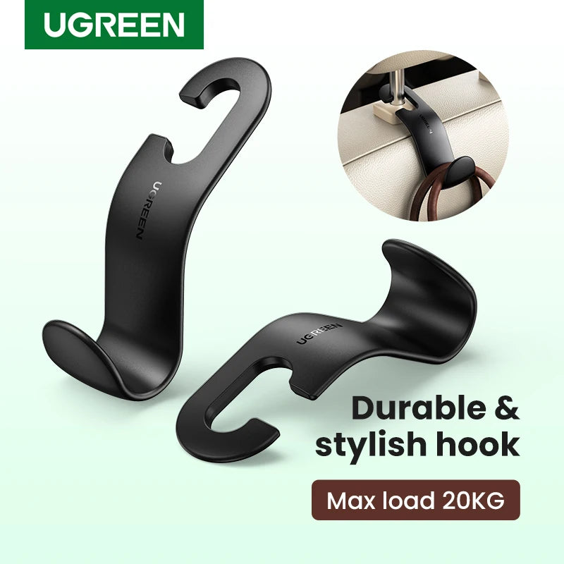 CowLost | ugreen-2pcs-car-holder-in-car-adjustable-backseat-headrest-hanger-hooks |1