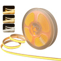 12V/24V 10M FCOB LED Strip Light Warm White High Density Flexible 3000K-6000K Cuttable COB Tape