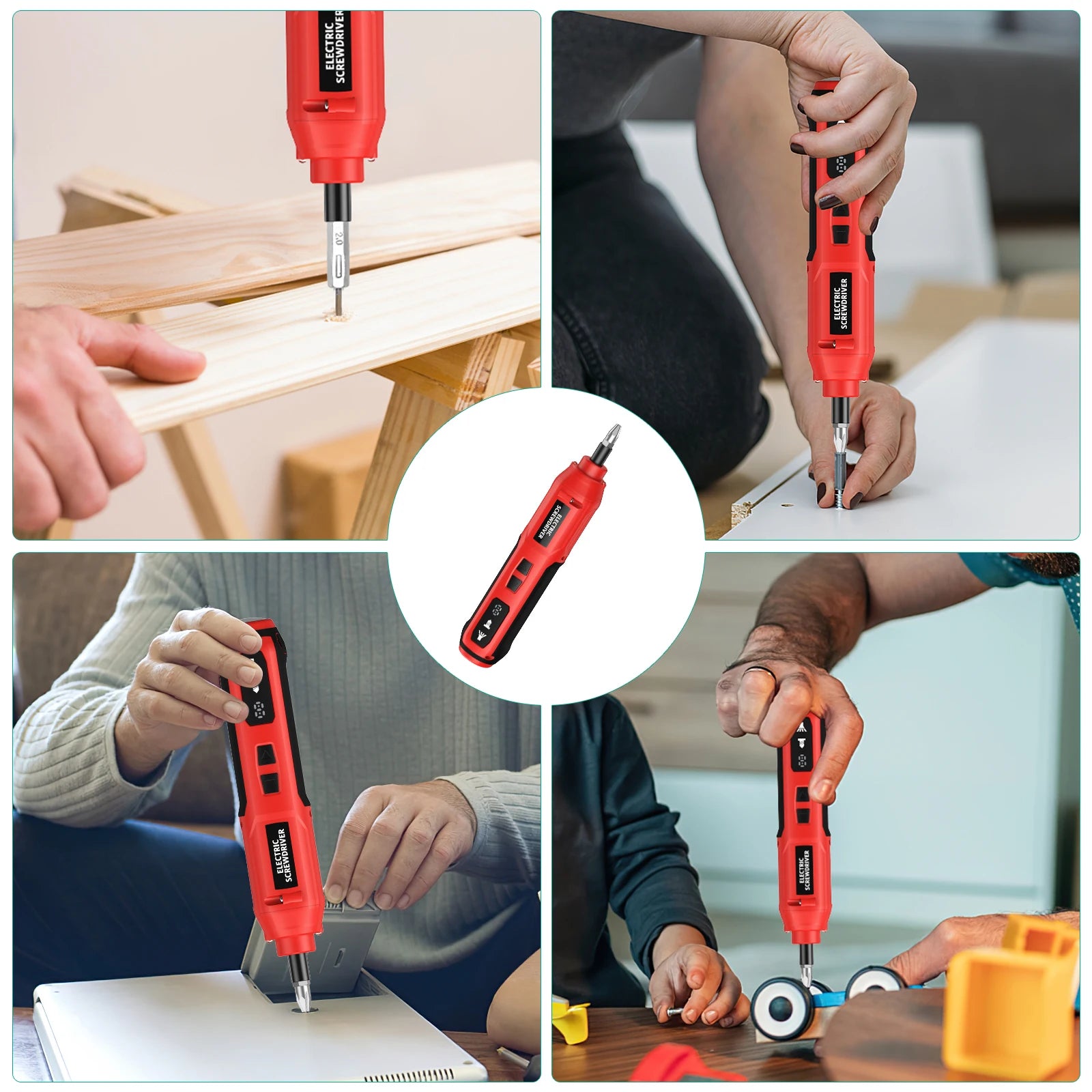 ORIA 3.6V Cordless Rechargeable Precision Electric Screwdriver Kit for DIY Home Use