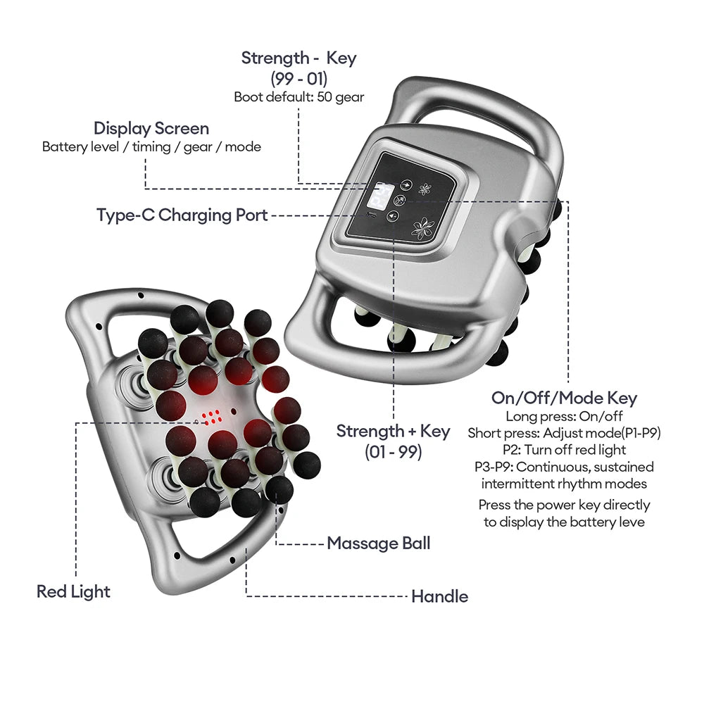 CowLost | uncategorized-24-head-fascia-gun-with-99-strength-levels-body-massager |12
